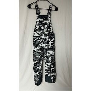 Arctix Kids Snow Bib Overalls Grey Black Camo Insulated Ski Pants Size Medium 5K